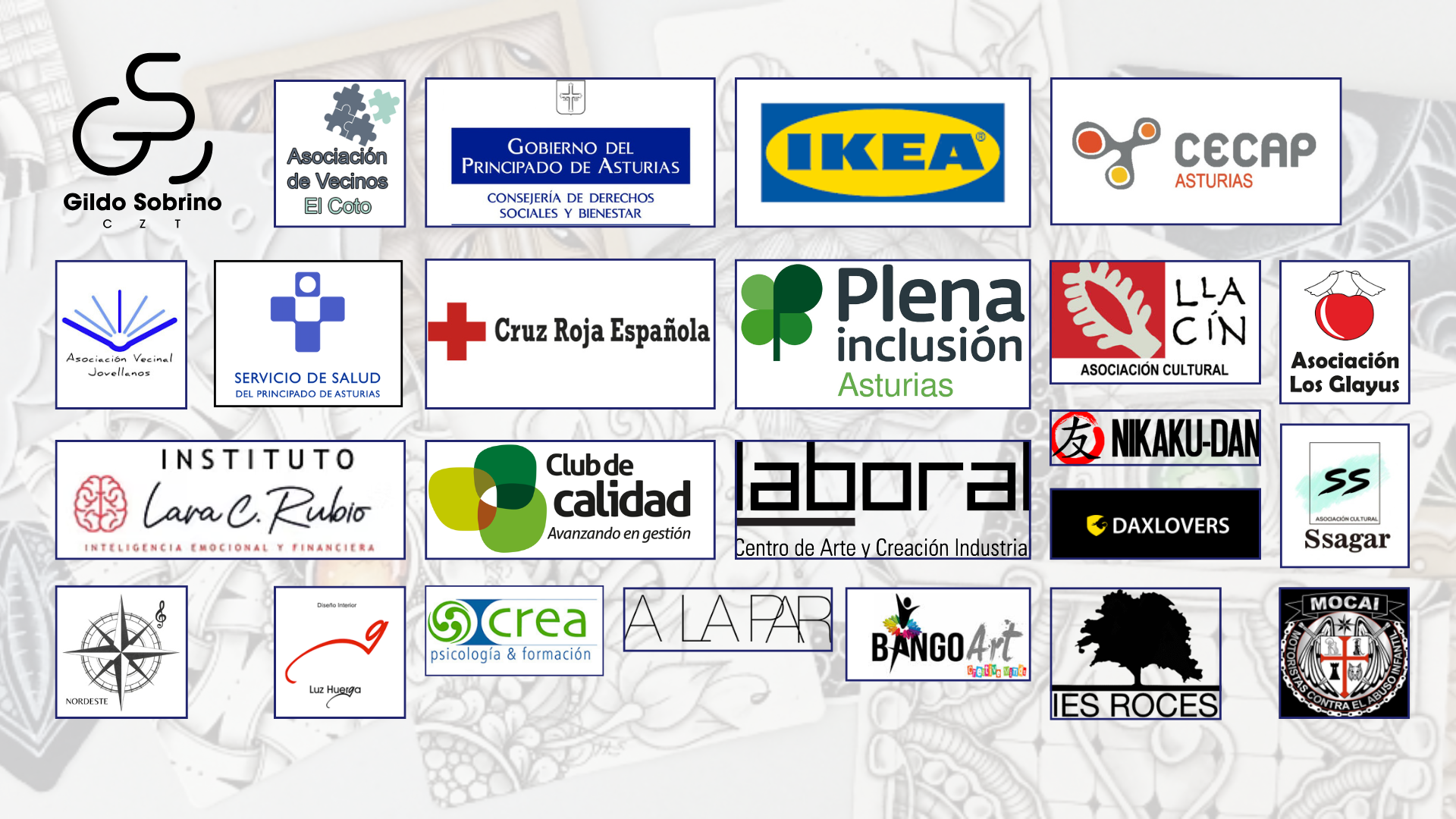 Logos de empresas y entidades colaboradoras con Gildo Sobrino ZCT