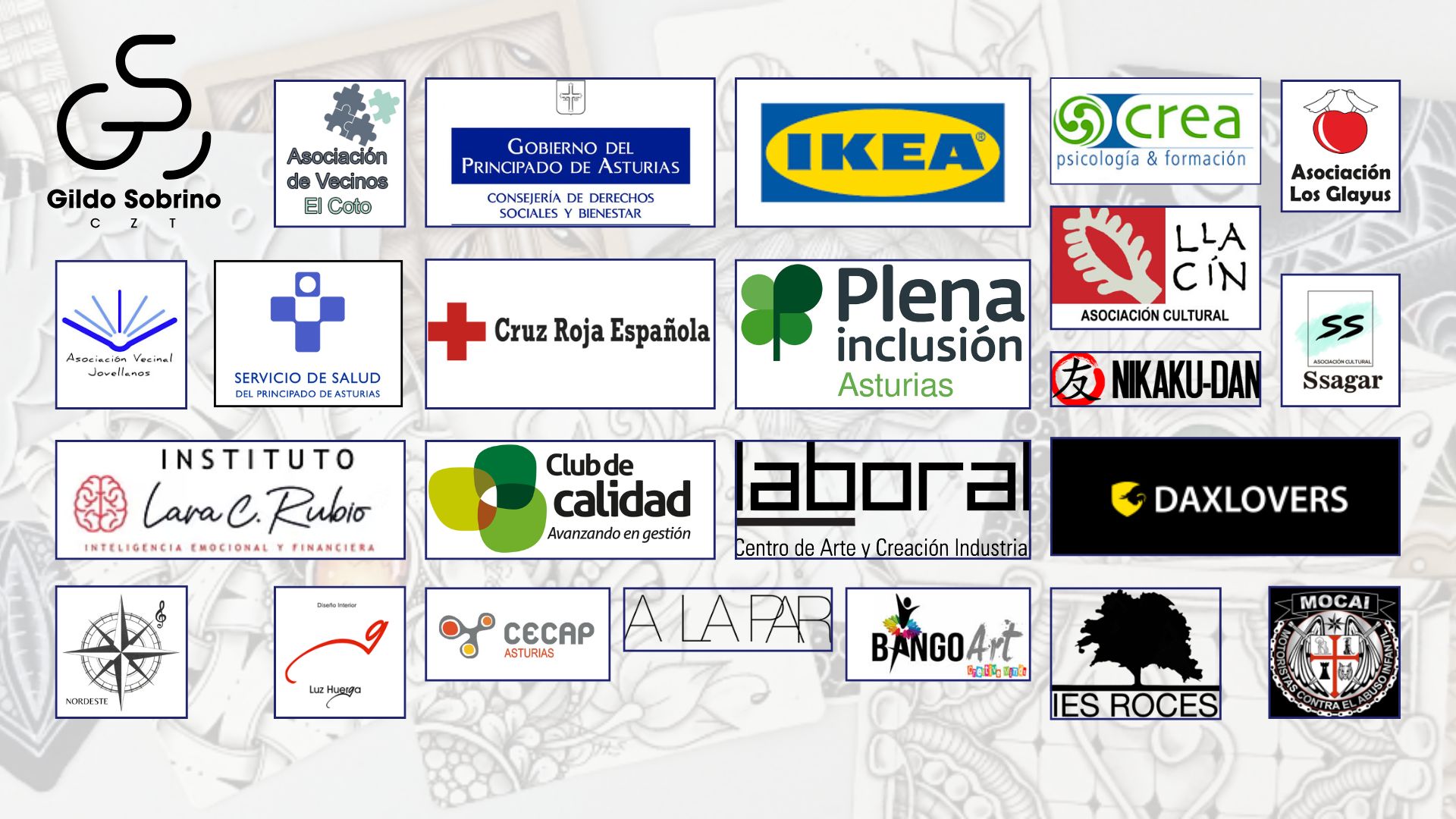 Logos de empresas y entidades colaboradoras con Gildo Sobrino ZCT