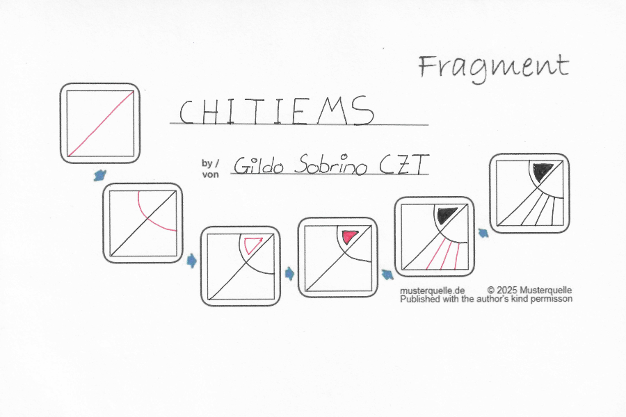 Paso a paso de mi fragmento de Zentangle Chitiems