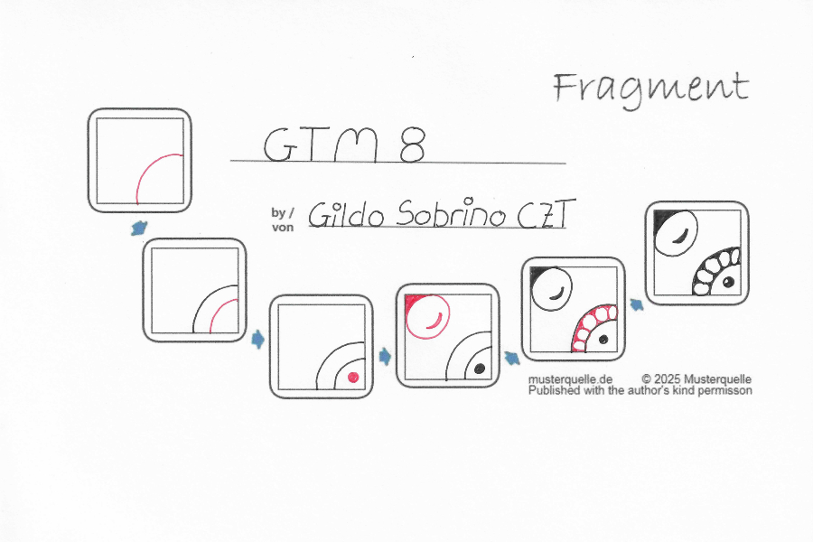 Mi fragmento de Zentangle GTM8 en formato cuadrado
